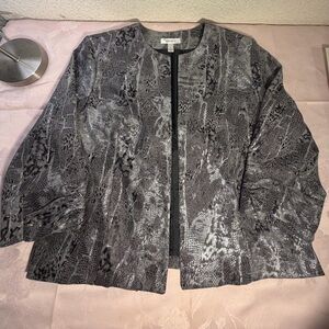 Dressbarn Black and Gray Snake Print Blazer